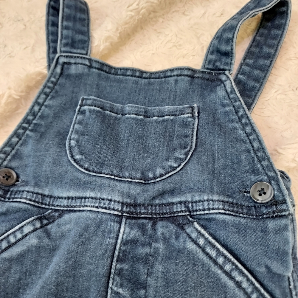 Hanna Andersson Blue Denim Overalls 85 (2T) Farmer Western Unisex - Picture 3 of 5